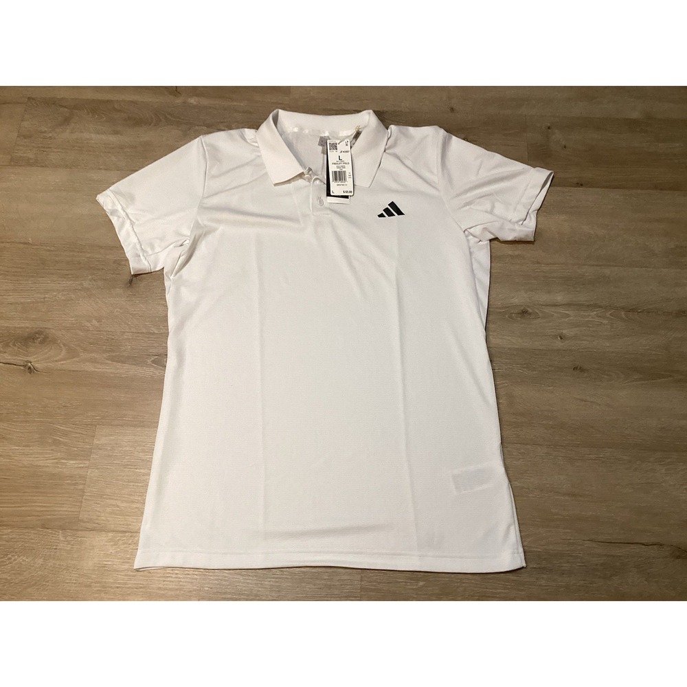 Adidas Tennis Climacool+ FreeLift Mens Sz L Performance Polo Shirt White JF4387